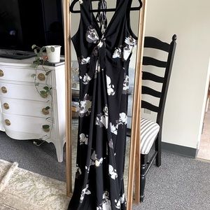Black floral maxi